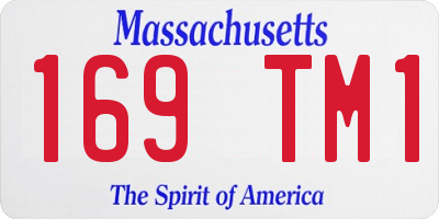 MA license plate 169TM1