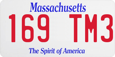 MA license plate 169TM3