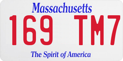 MA license plate 169TM7