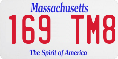 MA license plate 169TM8