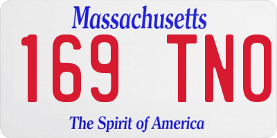 MA license plate 169TN0