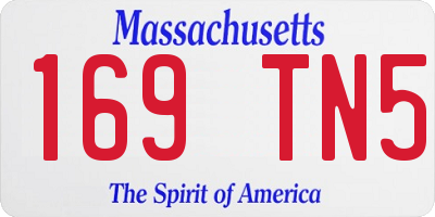 MA license plate 169TN5