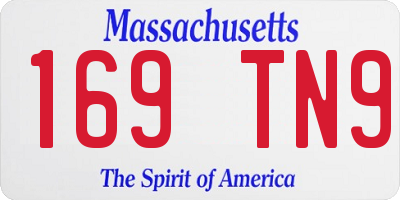 MA license plate 169TN9
