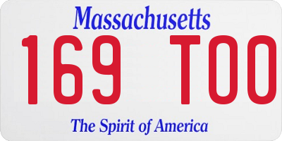 MA license plate 169TO0