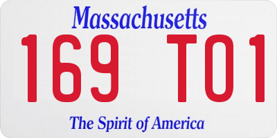 MA license plate 169TO1