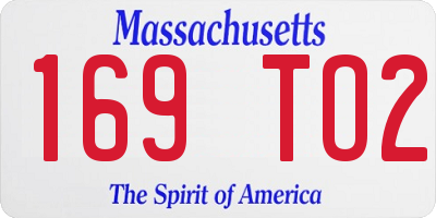 MA license plate 169TO2