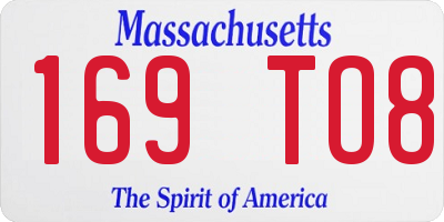 MA license plate 169TO8