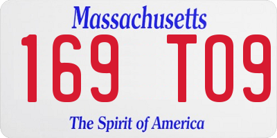 MA license plate 169TO9