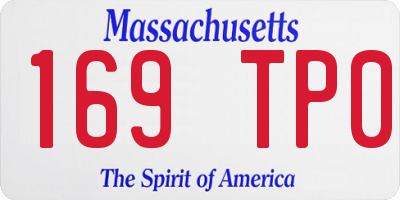 MA license plate 169TP0