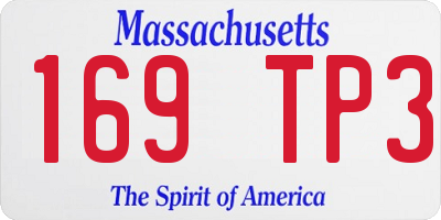 MA license plate 169TP3