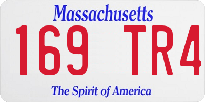 MA license plate 169TR4