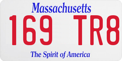 MA license plate 169TR8