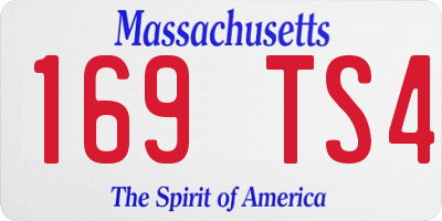 MA license plate 169TS4