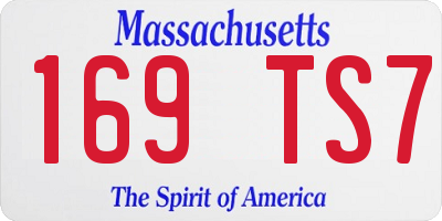 MA license plate 169TS7