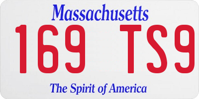 MA license plate 169TS9