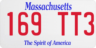 MA license plate 169TT3