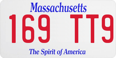 MA license plate 169TT9