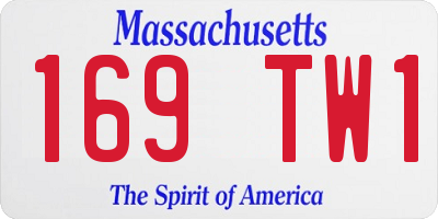 MA license plate 169TW1
