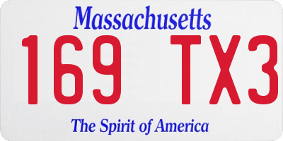 MA license plate 169TX3