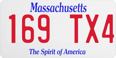 MA license plate 169TX4