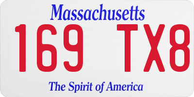 MA license plate 169TX8