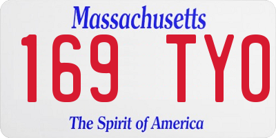 MA license plate 169TY0