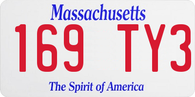 MA license plate 169TY3