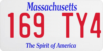 MA license plate 169TY4