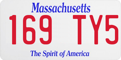 MA license plate 169TY5