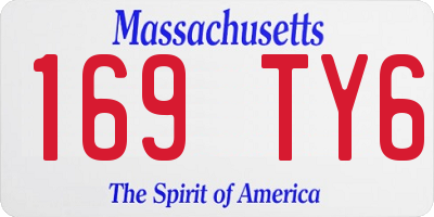 MA license plate 169TY6