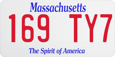 MA license plate 169TY7