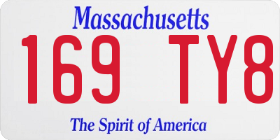 MA license plate 169TY8