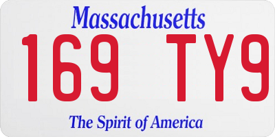 MA license plate 169TY9
