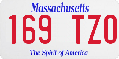 MA license plate 169TZ0