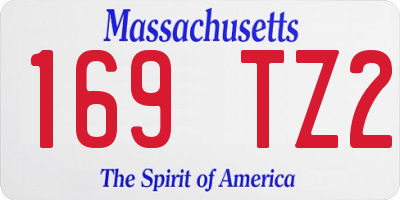 MA license plate 169TZ2