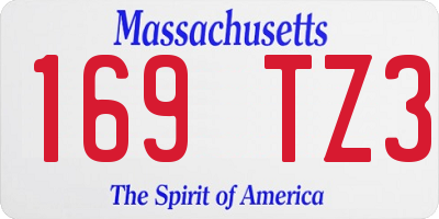 MA license plate 169TZ3