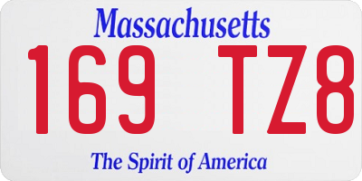 MA license plate 169TZ8