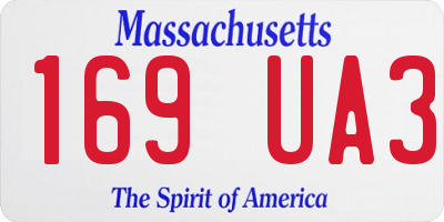 MA license plate 169UA3