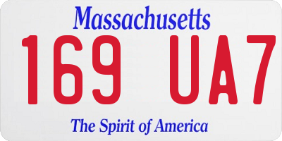 MA license plate 169UA7