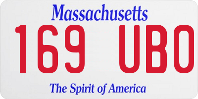 MA license plate 169UB0