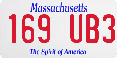 MA license plate 169UB3