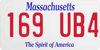 MA license plate 169UB4