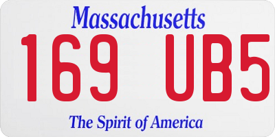 MA license plate 169UB5