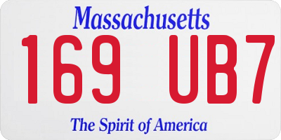 MA license plate 169UB7