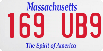 MA license plate 169UB9