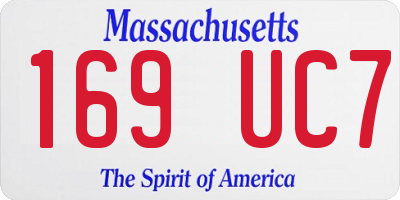 MA license plate 169UC7