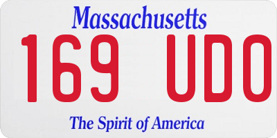 MA license plate 169UD0