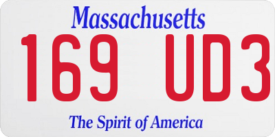 MA license plate 169UD3