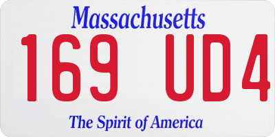 MA license plate 169UD4