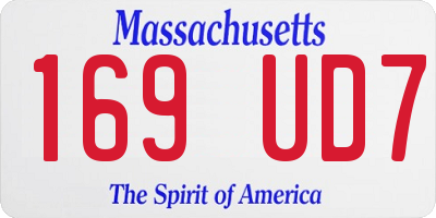 MA license plate 169UD7